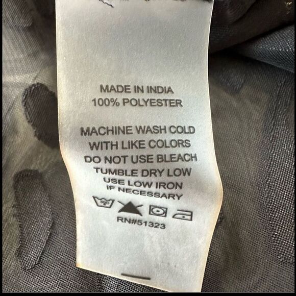 Vince Camuto Leopard Devore Collared Black Blouse Shirt Long Sleeve XL Black - Picture 5 of 7